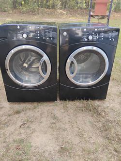 XXL Black GE Washer An Dryer Frontload Set 
