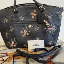Coach Prairie Satchel With Rose Bouquet Print Midnight Multi