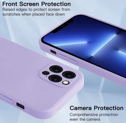 Compatible iPhone 13 Pro Case Solid Matte Silicone Gel Cover with Full Body Protection Anti Scratch Shockproof iPhone 13 Pro Cases 6.1inch 2021 (Laven