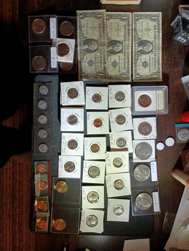 Assorted Coins And Silver Certificates