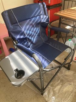 Oversized Camping Directors Chair Portable Folding Lawn Chairs for Adults Heavy Duty with Side Table