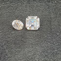 Loose Moissanite Bundle - 2ct Oval & 5ct Asscher Cut with GRA Cards