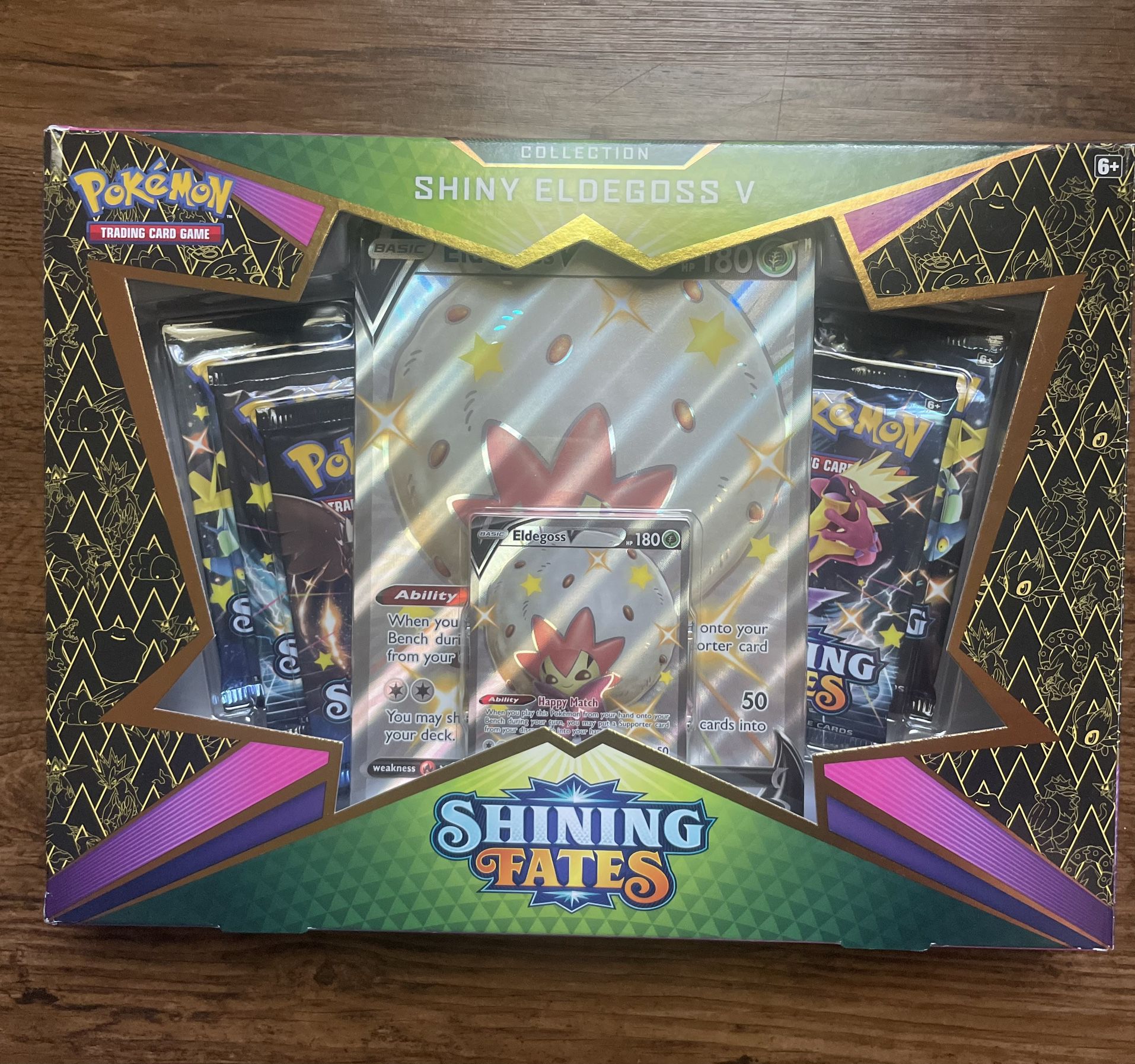 Sealed Pokemon TCG: SHINING FATES Shiny Eldegoss V Collection BOX | 5 Booster Packs 