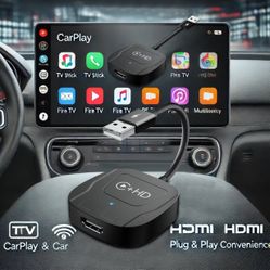 carplay tv adapter, allows TV stick to connect to vehicles infotainment system, supports HDMI peojection to car screen