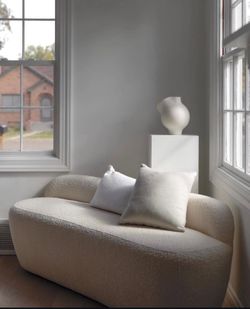 CB2 Boucle Bench Lounge Chair