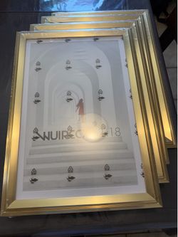 4 12x18 Gold Frames