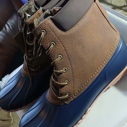 Vintage Weather Boots  Brown/ Navy Blue  Size13