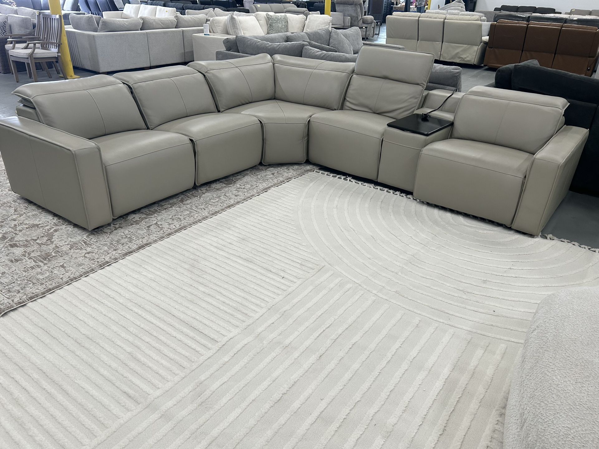 Beige Leather Recliner