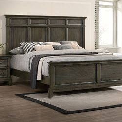 Gray Wood Panel Bed - Queen $399 