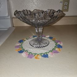 Vintage Crystal Compote Fruit Bowl