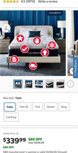 Novaform twin mattress