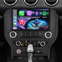 Car Stereo Radio Ford Mustang 2015-2020, Wireless CarPlay Android Auto, 9 Inch Touch Screen Head Units, WiFi, Bluetooth GPS, Navigation, Backup Camera
