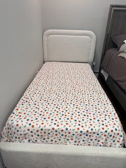 Twin Upholstered Bed Frame with Headboard