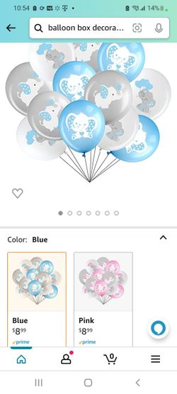 2 Packs Of Blue Elephant Balloons For Baby Shower