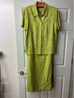 Lime Green 2 piece dress