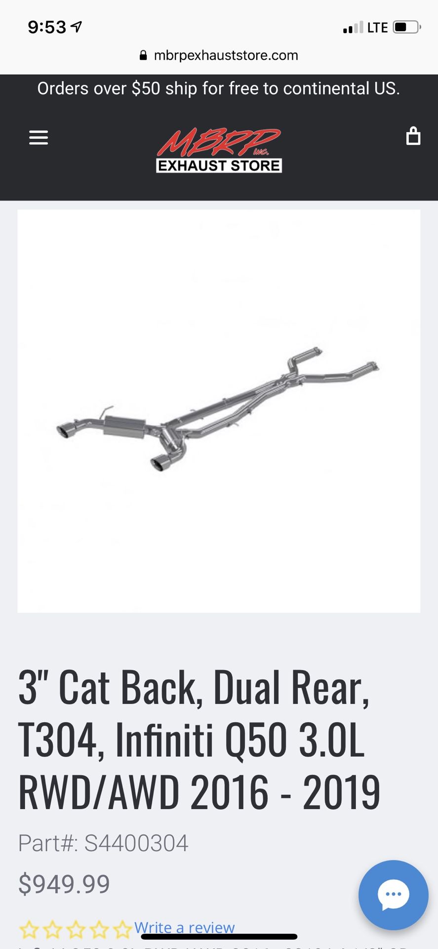 Mbrp infiniti q50 catback exhaust and megan racing lower downpipes