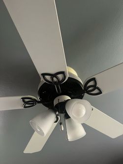 Hampton Bay White with Bronze 52" Ceiling Fan with Light - 2 Available