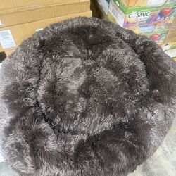 Best Friends by Sheri Original Calming Donut Dog and Cat Bed, Shag Faux Fur, Dark Brown, XL
