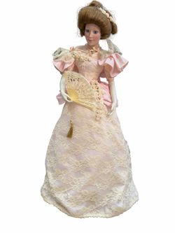 VTG 1992 Lenox Evening At The Gala 22" Porcelain Victorian Style Doll w/ Stand
