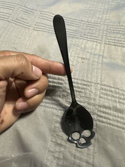 14 Count Halloween Skull Teaspoons, 6-inch Black Gothic Skull Spoons, Stainless Steel Skull Kitchen Accessories