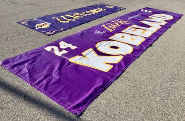 Lakers Kobe Kobeland Staples Retirement Jersey Banner 