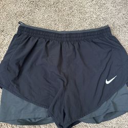 Nike Black Running Shorts with Built-In Spandex – Size M