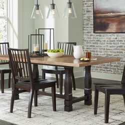 Charterton Two-tone Brown Dining Table and 4 Chairs