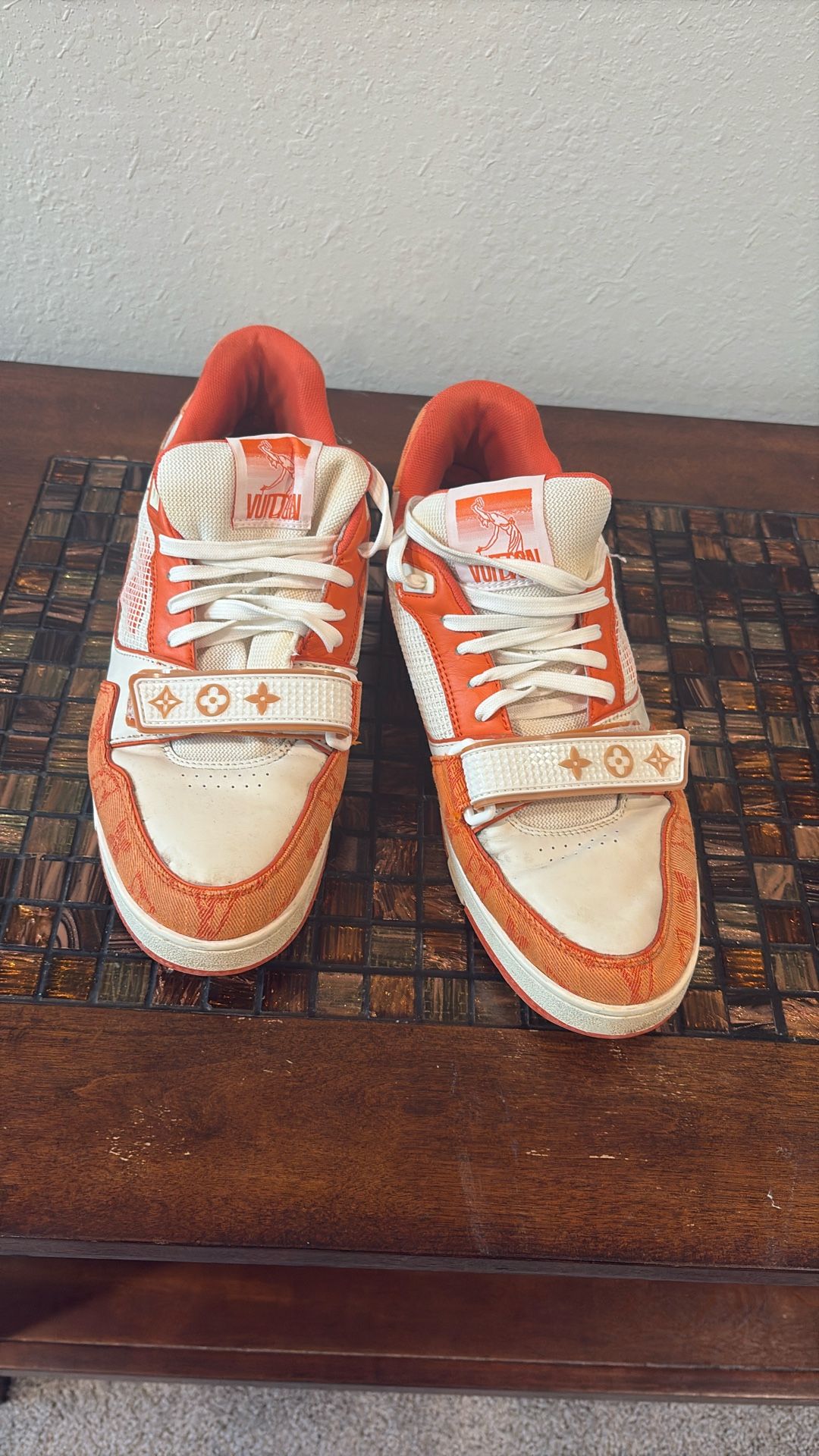 Orange Louis Vuitton Sneakers Size 10.5