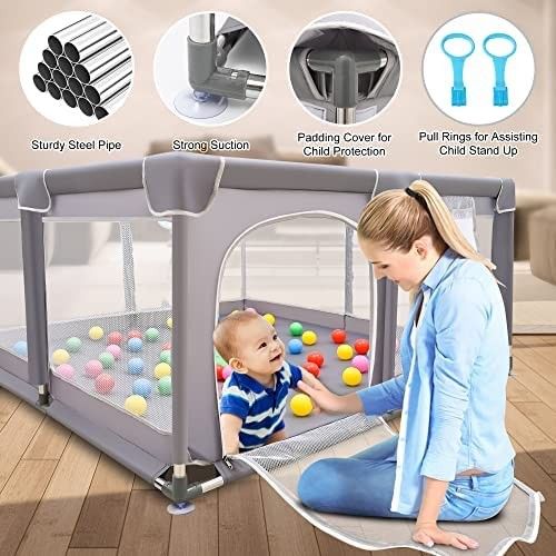 brand new Large baby play pen gray