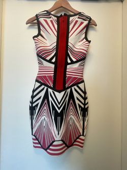 Herve Ledger Black White Red Dress Medium