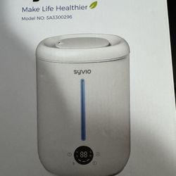 Cool Mist Air Humidifiers For Bedroom Large Room, Syvio 2.8L Smart Humidity Sensor, Easy to Clean for Baby Home Top Fill, Essential Oil Diffuser, Ultr