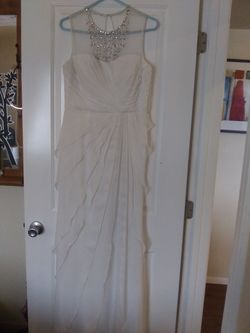 Adriana Papell jeweled white dress from Macy's