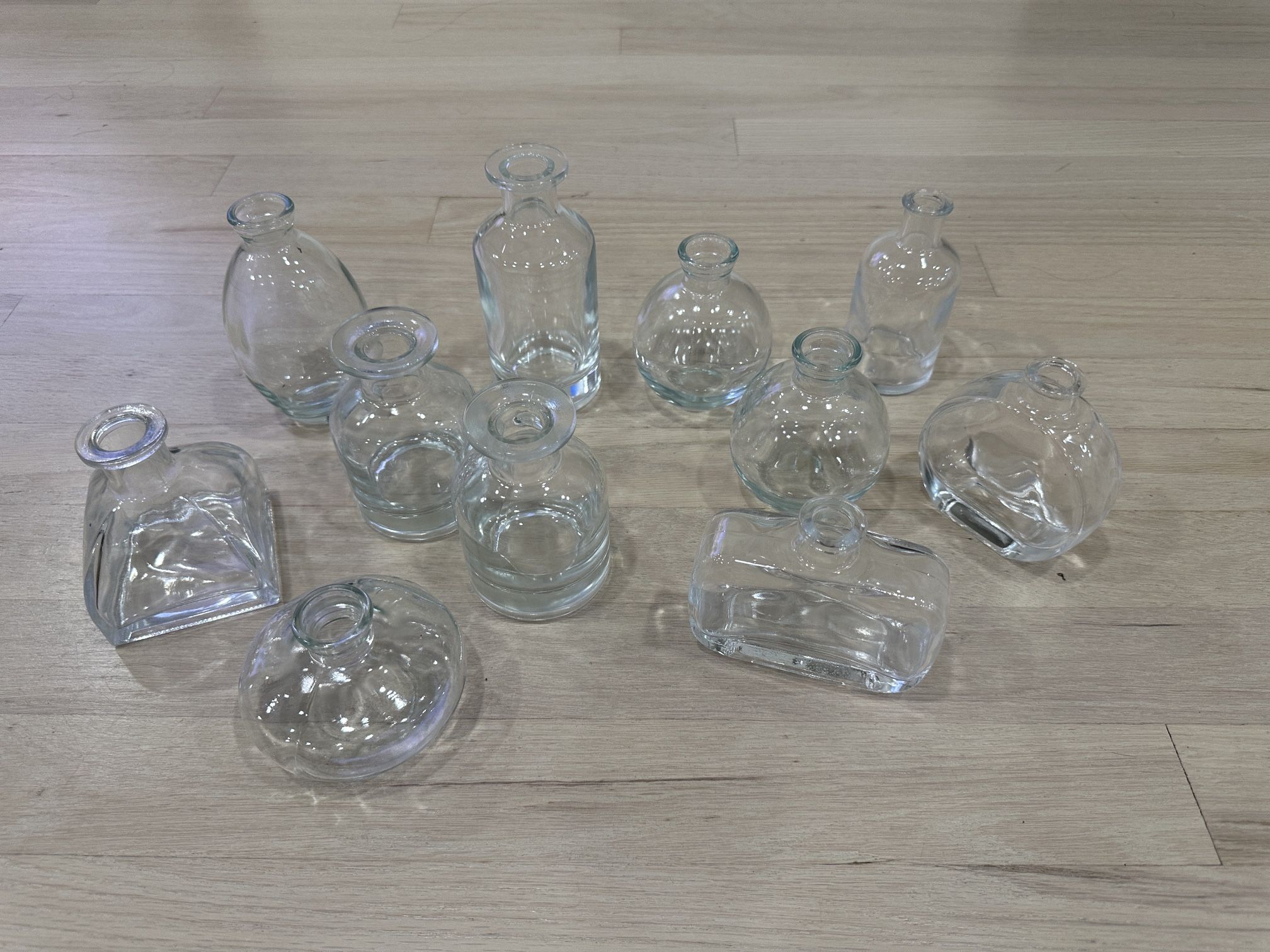 (11) Clear Bud Vases for Centerpieces, Small Vases Flowers Vintage Vases