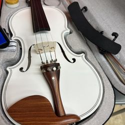 4/4 White Violin with New Bow, Digital Tuner, Shoulder Rest, Extra Strings $150 Firm