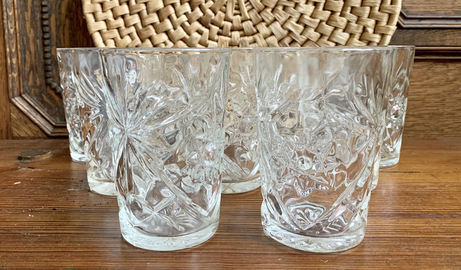 • 9x vintage libbey style cut glass glassware •
