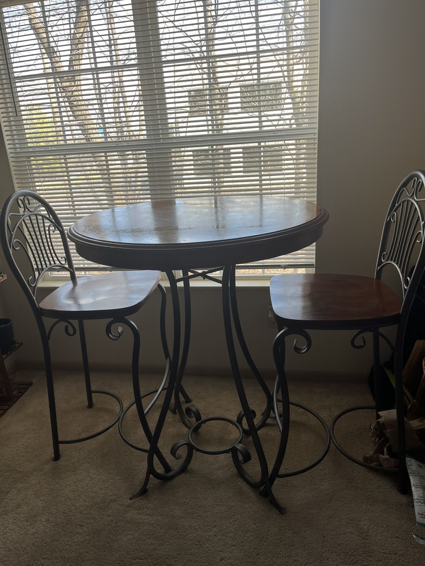 Table and bar stools