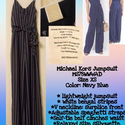 Michael Kors Size XS Navy Jumpsuit