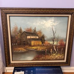 Wall Art Oil By fischer, 30x26 Including The Frame.