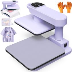 New in box Whubefy 360° Swivel Auto Heat Press 15x15 - Professional Automatic Shirt Press Machine with Auto Release & 7-Level Auto Pressure - Swing Aw