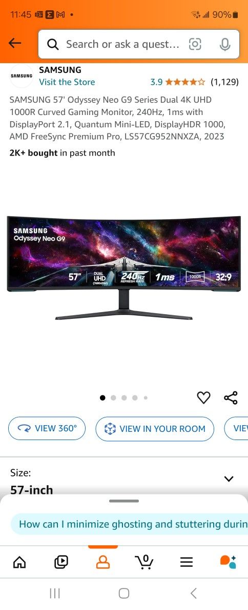 Samsung 57' Odyssey Neo G9 Gaming Monitor 