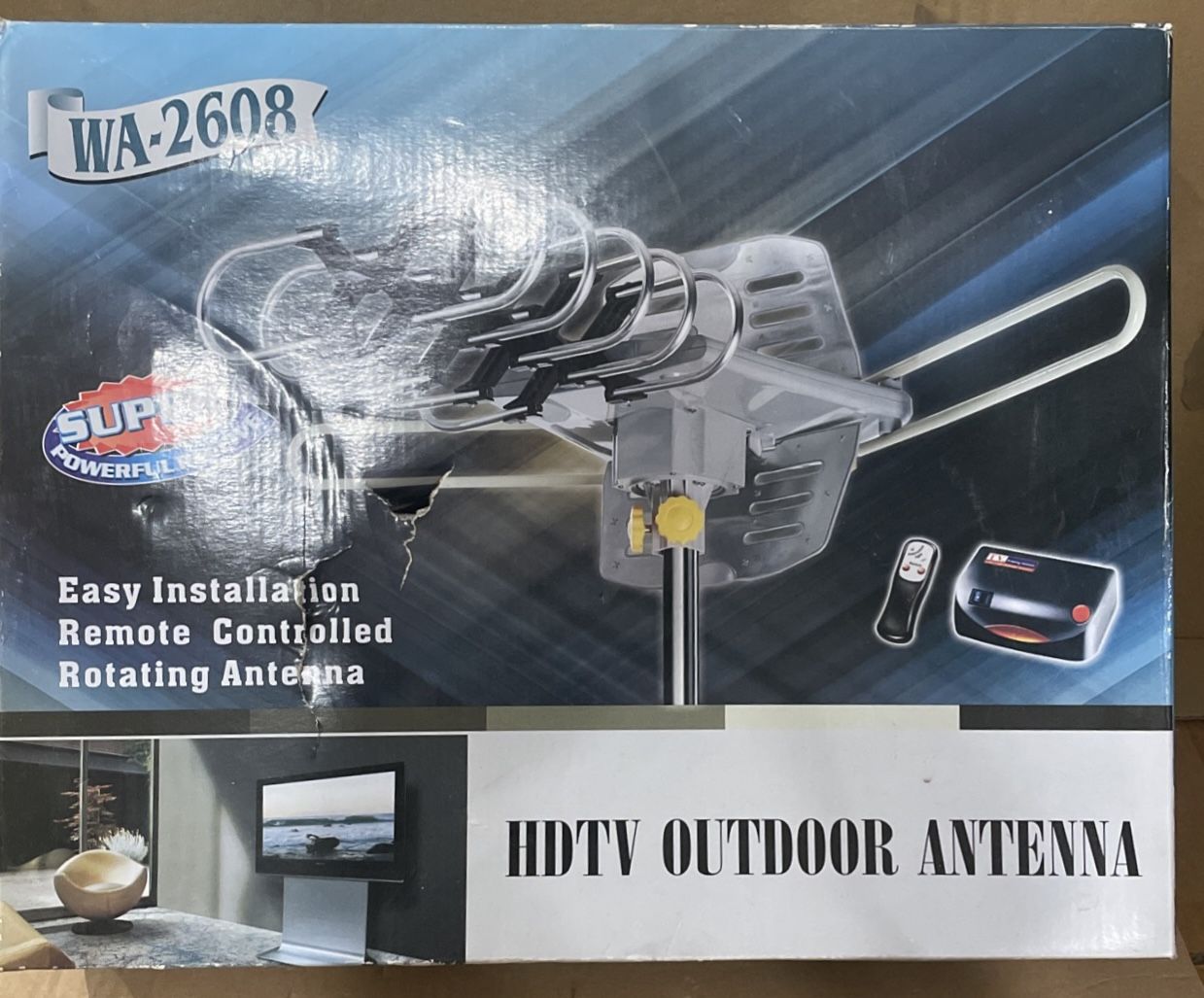 WA-2608 Digital Amplified Outdoor HD TV Antenna New With All Accessories
