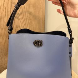Coach Willow Shoulder Bag in Pewter and Washed Chambray w/ Crossbody Strap