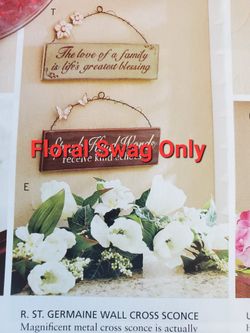Home Interiors New White Tulip Swag Faux Flowers Artificial