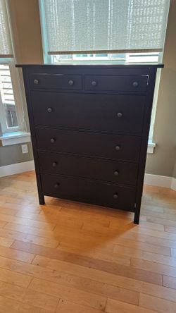 Black IKEA Hemnes 6 Drawer Dresser