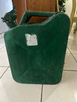vintage metal military-style jerry can (fuel can)