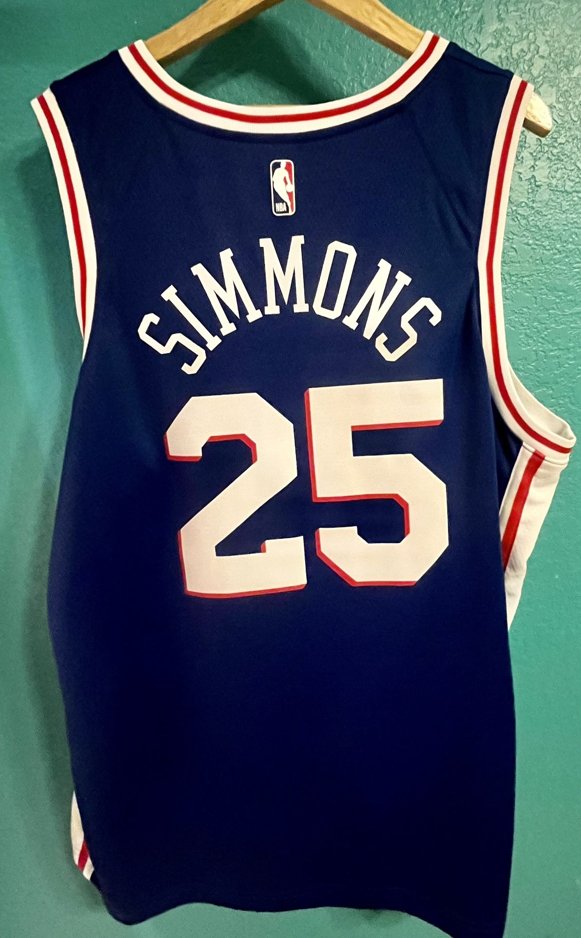 Philadelphia 76ers Ben Simmons Adult 2XL Basketball Jersey