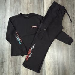 Chrome Hearts Matty Boy Long Sleeve & Cargo Sweats  Sz L
