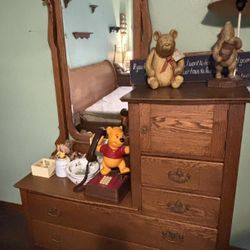 Antique Dresser With Mirror 