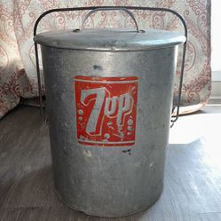 Embossed Vintage  7-UP Metal Cooler