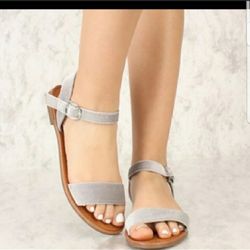 Faux Velvet Sandals (7.5)